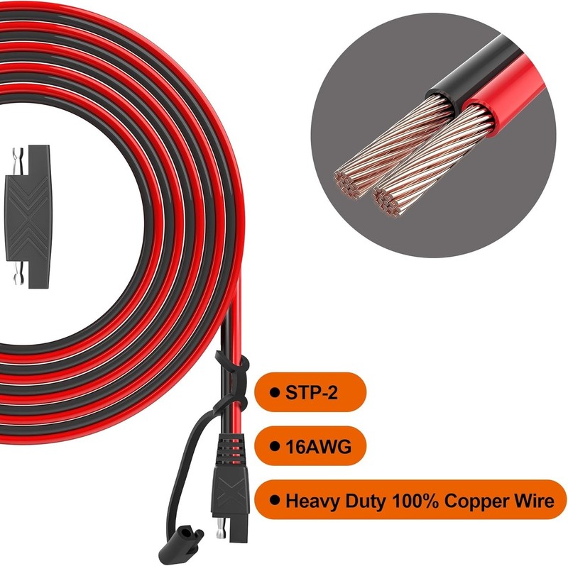 25FT SAE Extension Cable with Quick Disconnect 16AWG for Automotive Solar RV gallery