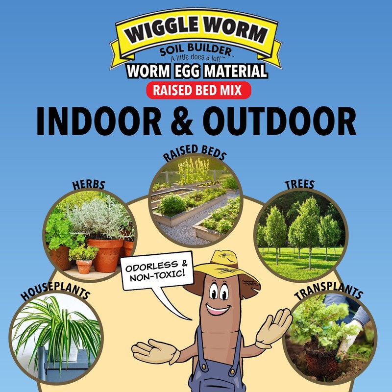 WIGGLE WORM Soil Builder Worm Egg Material Raised Bed Mix, 40 Pound Bag gallery