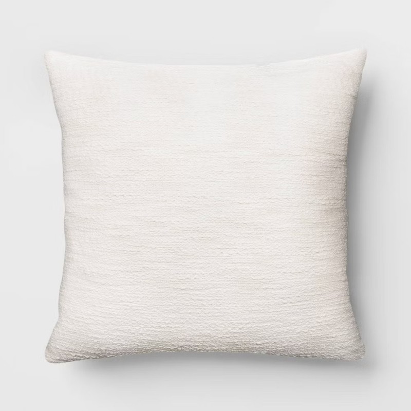 Square Cotton Boucle Reversible Throw Pillow with Linen - Threshold gallery