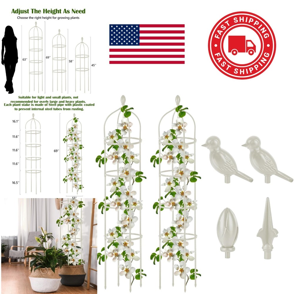 Rustproof Garden Trellis 6ft Adjustable Support for Roses and Climbing Vines