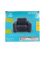 Intex 66551EP Inflatable Pull-Out Chair: Built-in Cupholder – Velvety Surface –