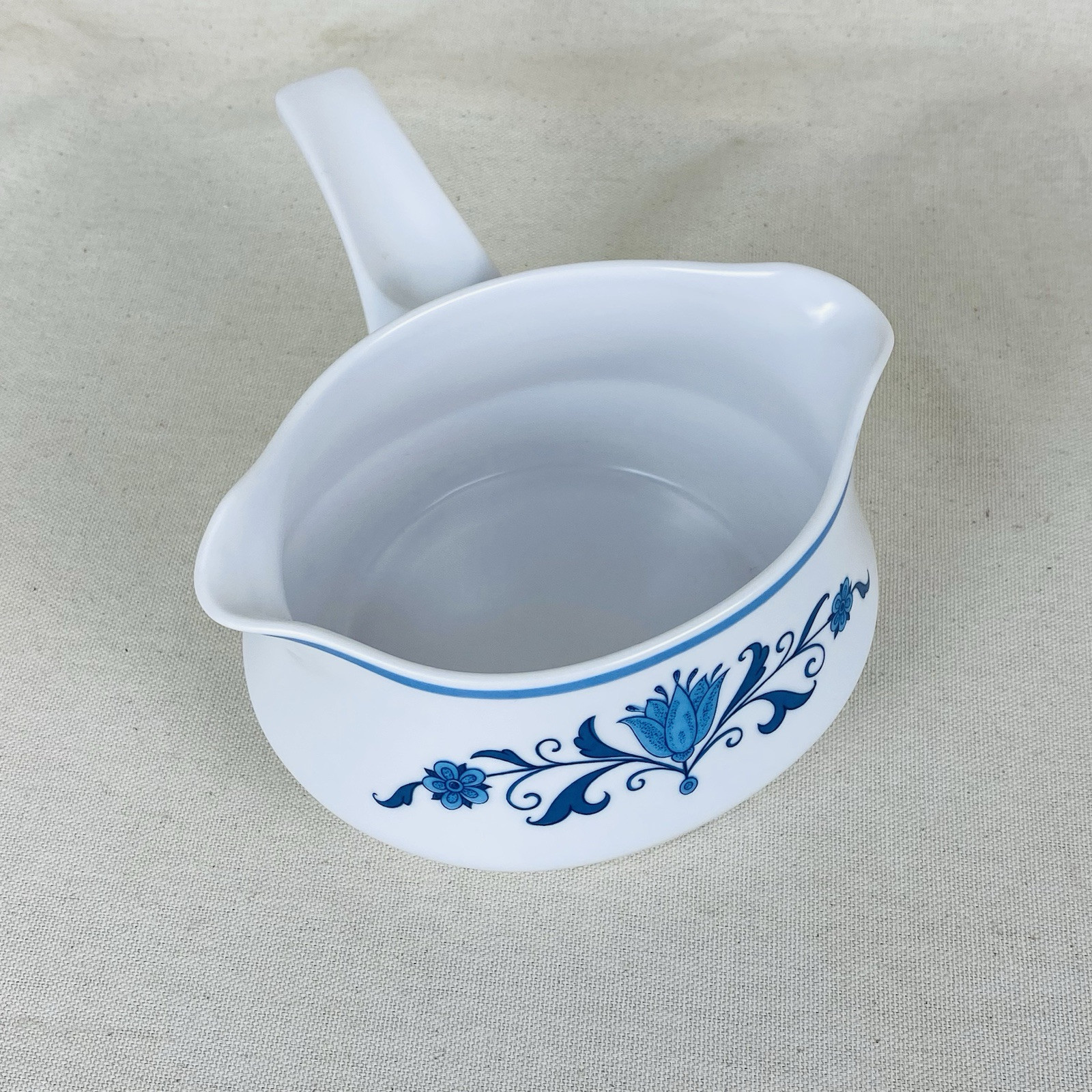 Vtg Noritake Progression BLUE HAVEN Gravy Boat Double Spout Stoneware Japan gallery