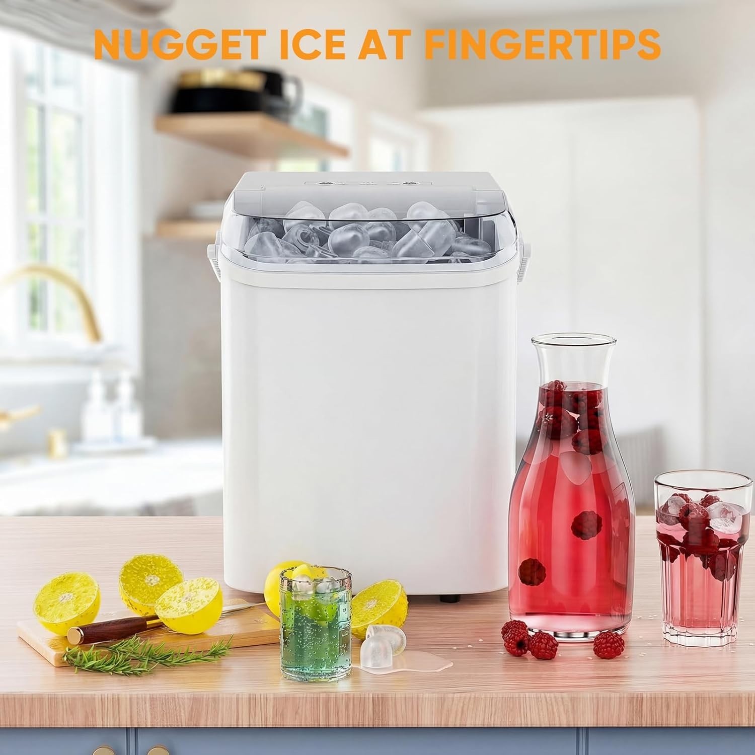 Portable Ice Machine Countertop Bullet Ice Maker with Ice Scoop 26lbs/24hrs gallery