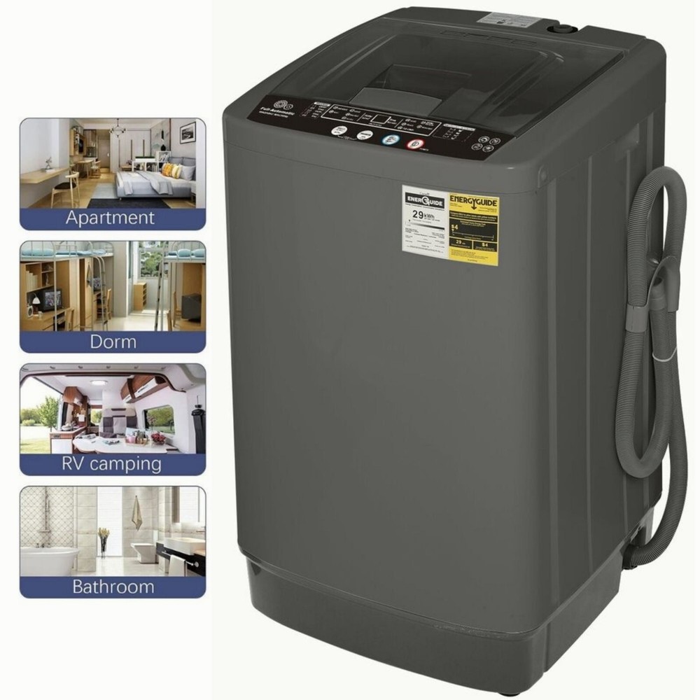 Full Automatic Washing Machine 13.5Lbs Capacity Compact Laundry Washer for Home