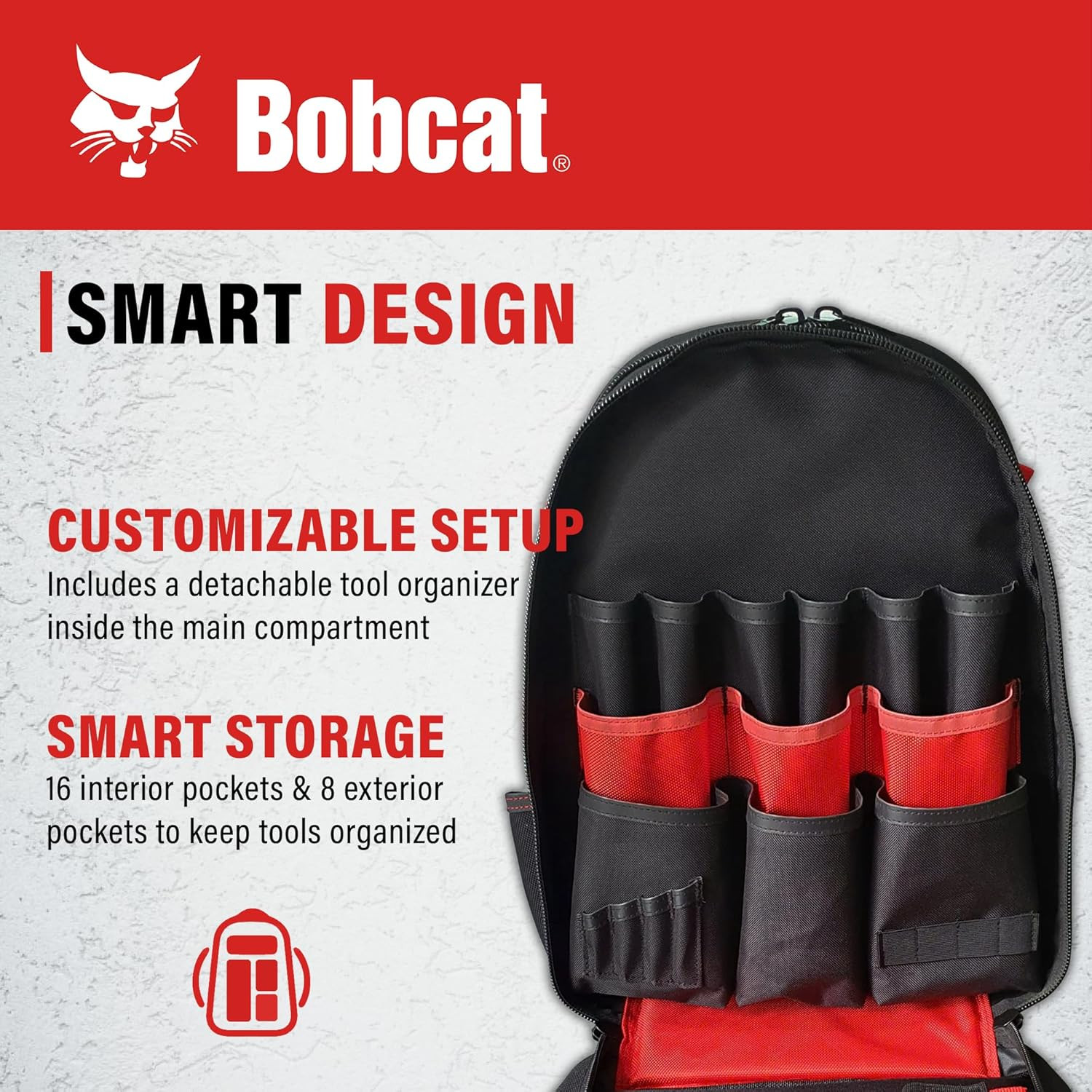 Durable Bobcat Tool Backpack for Electricians, HVAC & Construction Pros gallery