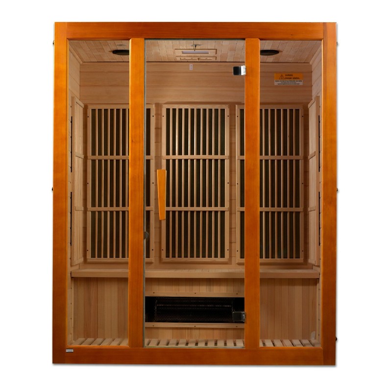 Maxxus "Alpine" Dual Tech 3 person Low EMF FAR Infrared Sauna Canadian Hemlock gallery