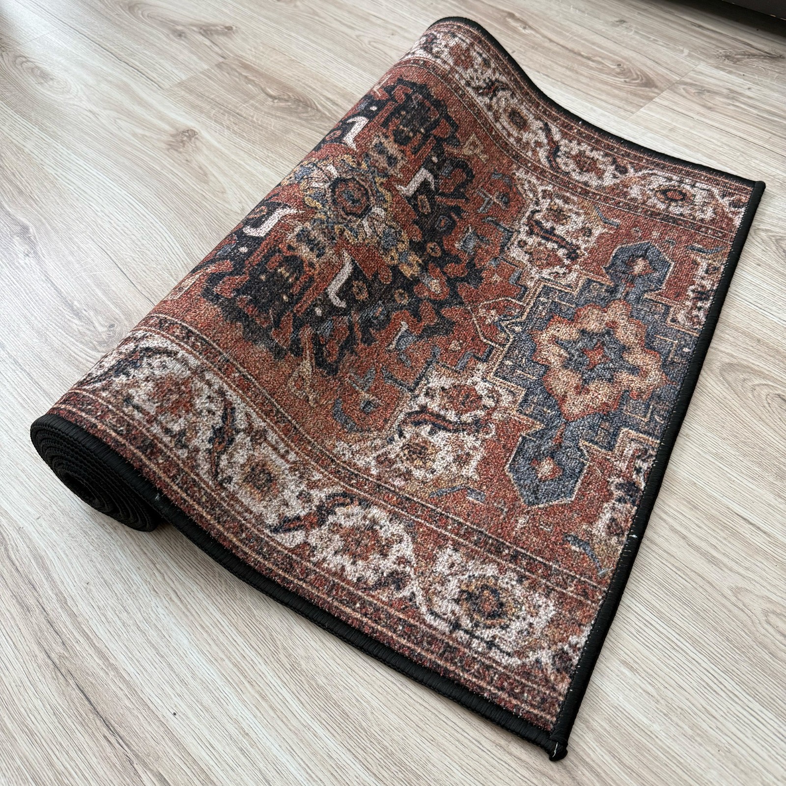 Custom Size Canvas Back Oriental Mahal Red Runner Rug gallery