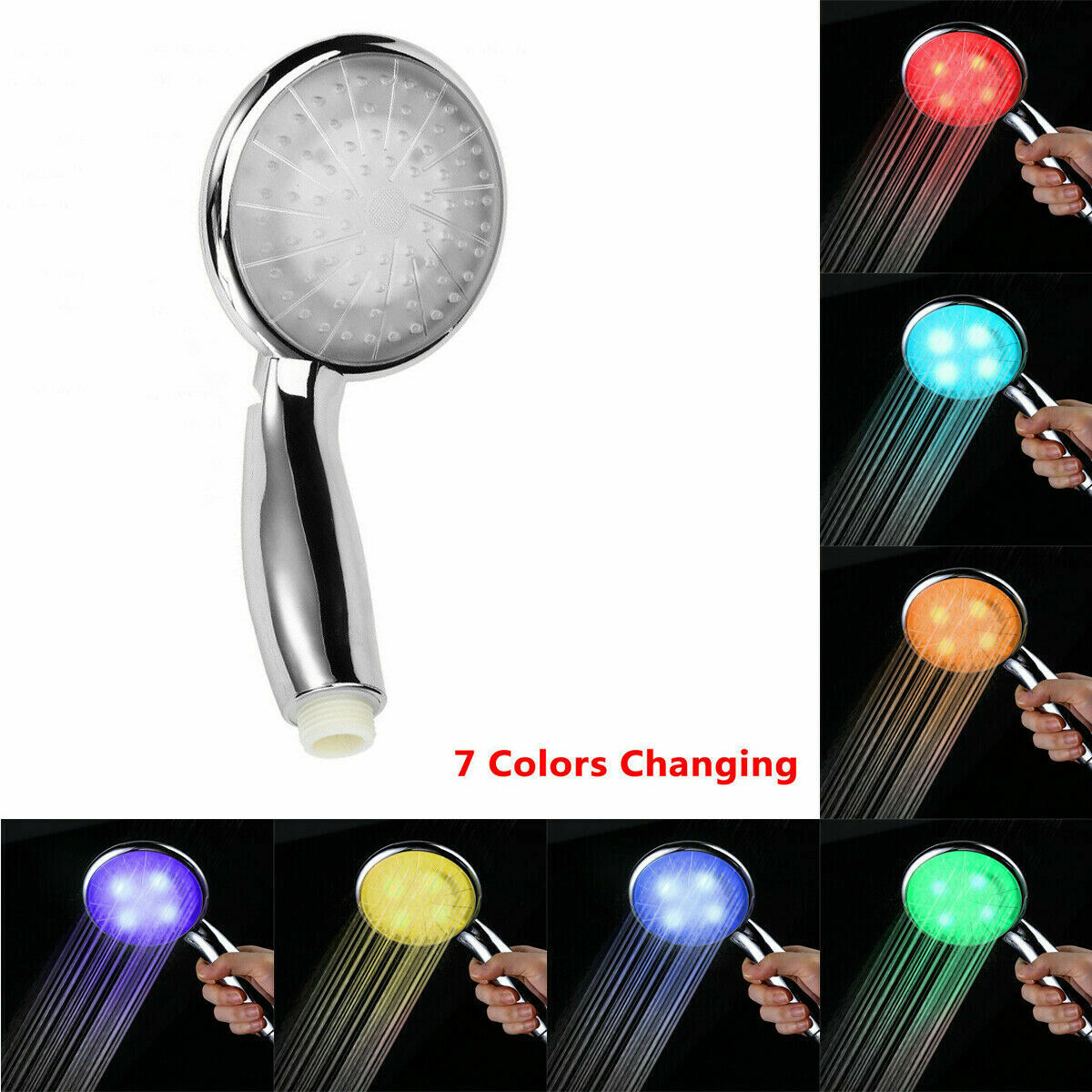 TECHTONGDA 7 Colors Changing Luminous Stylish LED Shower Head for Bathroom gallery