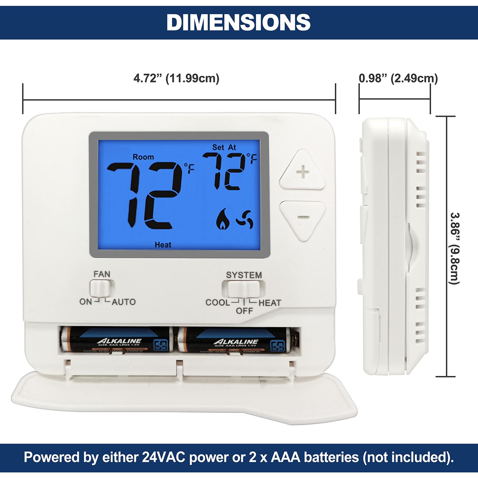 ELECTECK Non-Programmable Digital Thermostat for Home, up to 1 Heat/1 Cool wi... gallery
