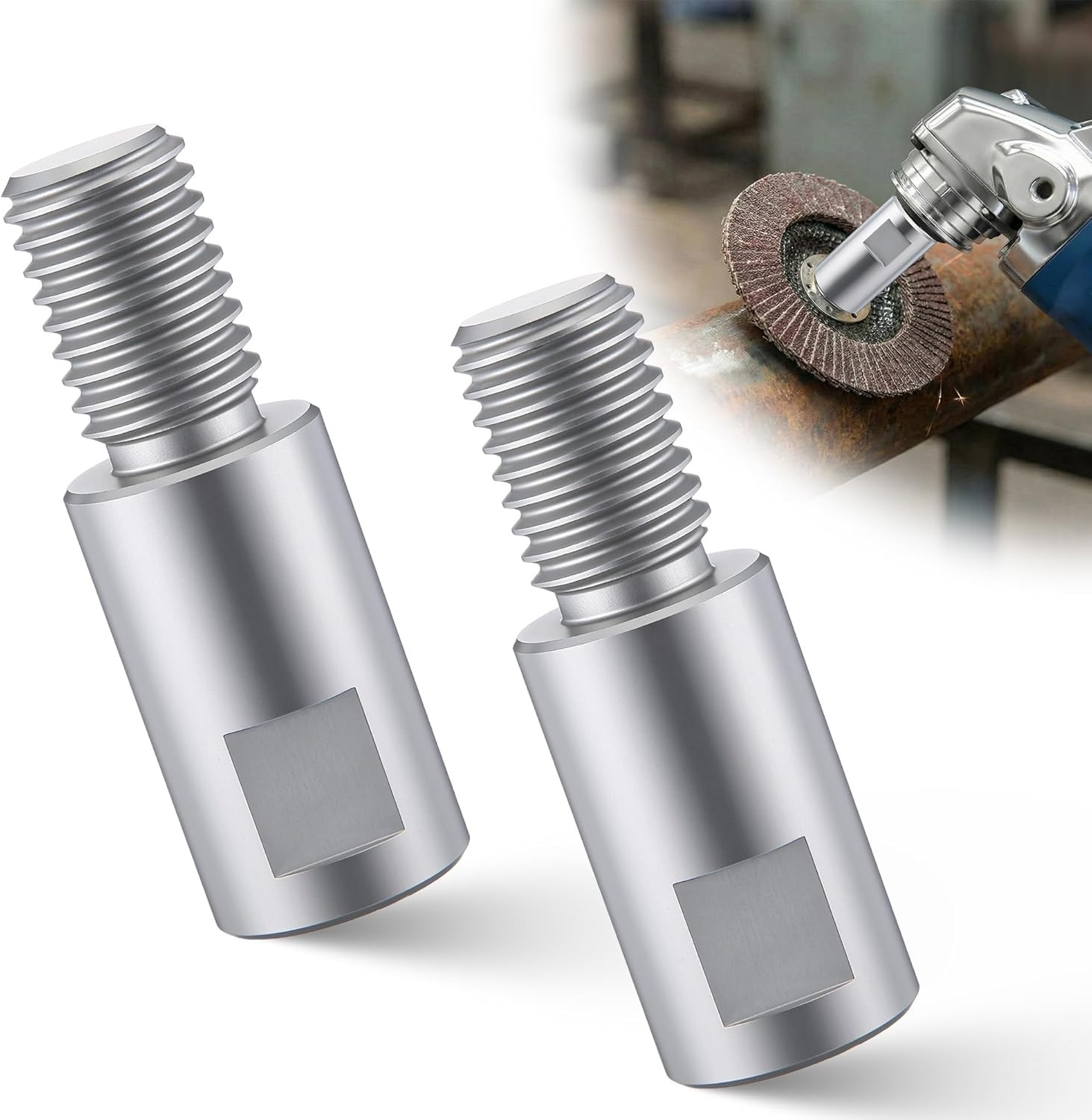 2 Pack 5/8"-11 Angle Grinder Extension Shaft - Aluminum Airway Buff Extender wit gallery