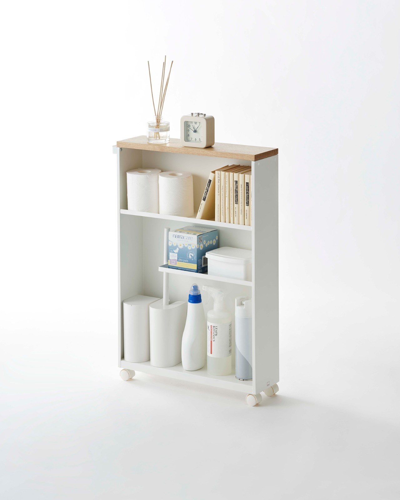 Yamazaki Home TOWER Slim Rolling Storage Cart – Narrow Bathroom Storage Cabinet gallery