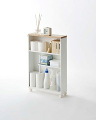 Yamazaki Home TOWER Slim Rolling Storage Cart – Narrow Bathroom Storage Cabinet