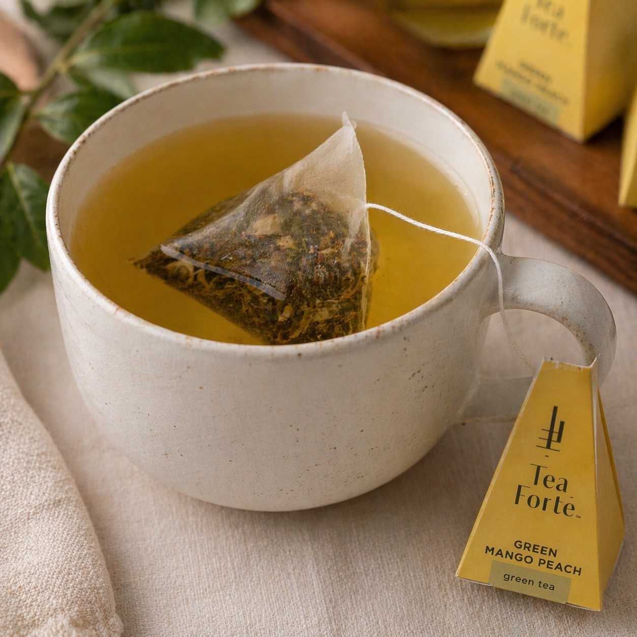 Tea Forte Green Mango Peach Green Tea Gift Set Sealed Premium Pyramid Bags gallery
