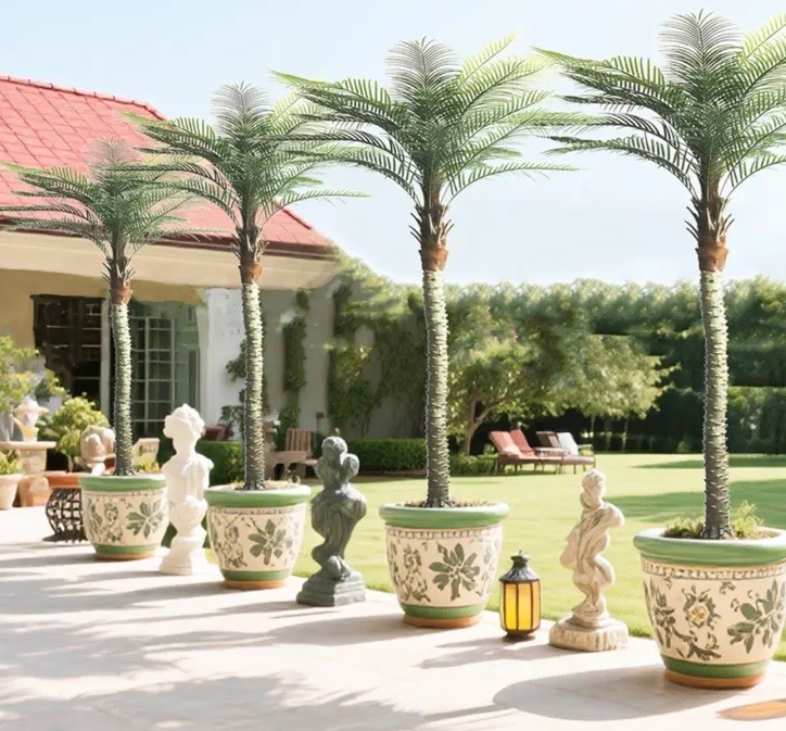 8-9 Ft Tall Artificial Palm Tree For Outdoor/Indoor Use Easy To Assemble USA gallery