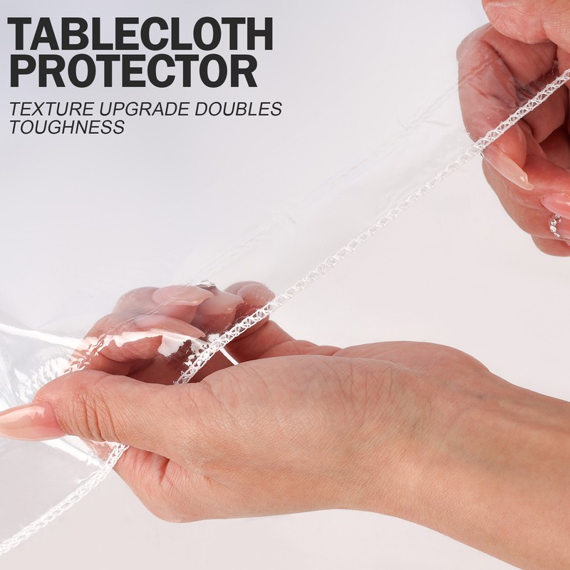 Clear Vinyl Tablecloth Rectangle 100% Waterproof Oil Proof Wipeable Table Cover gallery