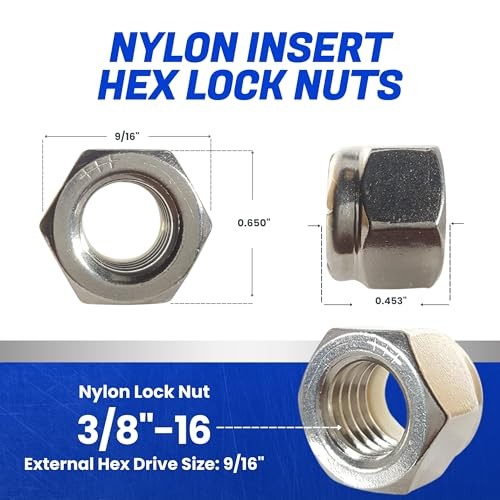 Nylon Insert Hex Lock Nuts - 3/8"- 16 (50-Pack) Stainless 3/8-16 (50 Pack) gallery