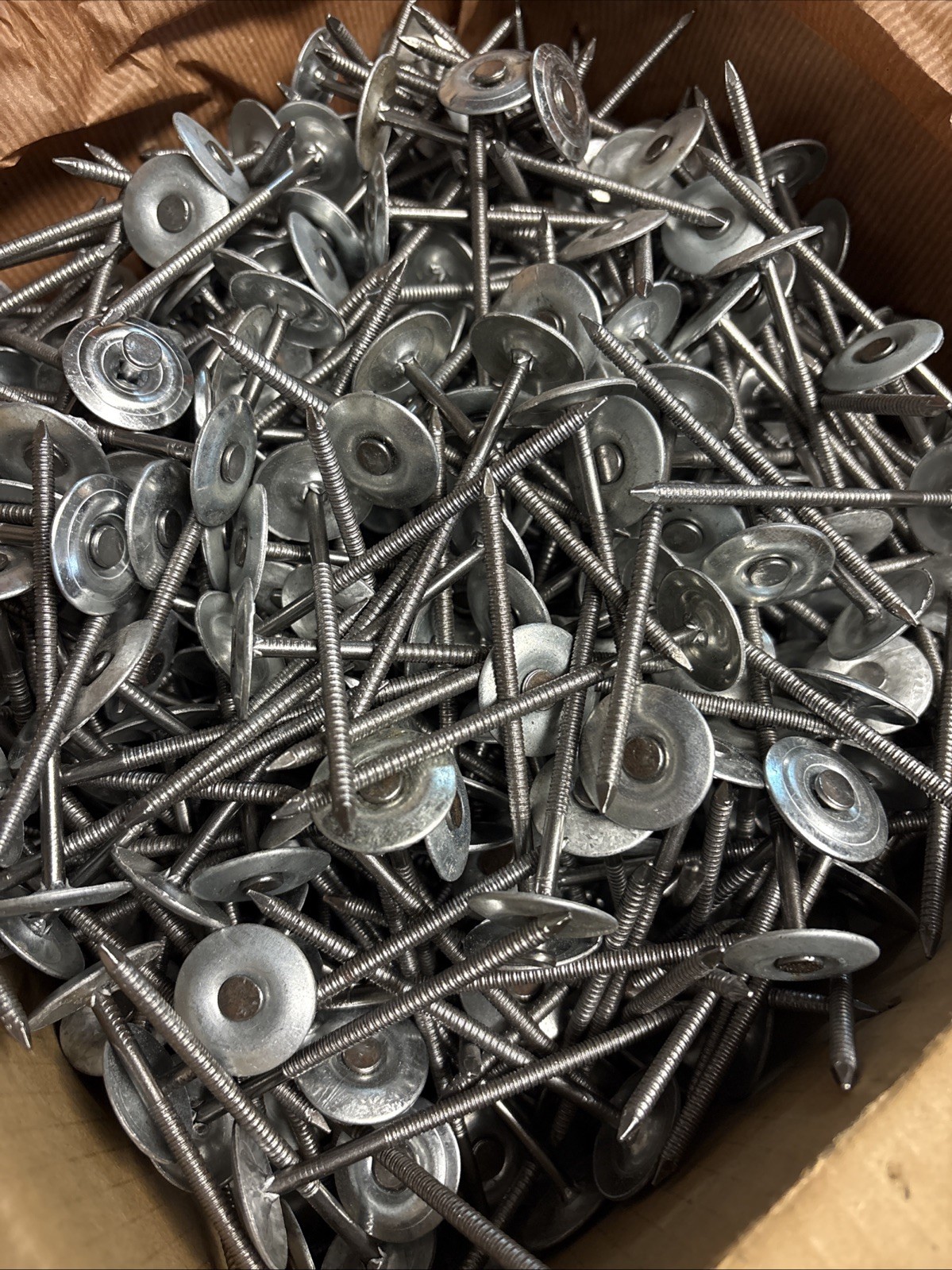 (25 Lb.) 3-1/2” Metal 1 Inch Round Cap Roofing Nails Ring Shank 312MRCAP25 gallery