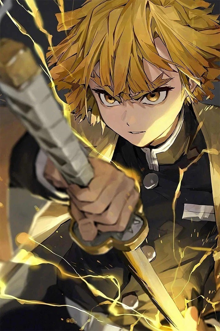 Zenitsu Demon Slayer Anime Action Poster print 11"x17" home decor gallery