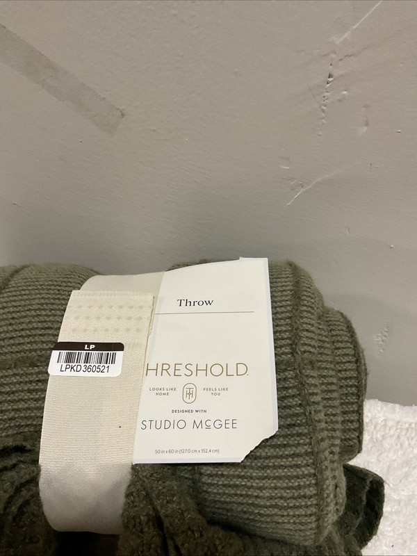 Threshold Designed Studio McGee 50x60 In Green Throw Blanket gallery