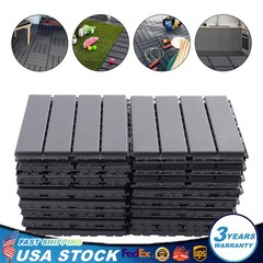 12″x12″ Interlocking Deck Tiles, 30 Pack Outdoor Patio Floor Tiles Dark Gray