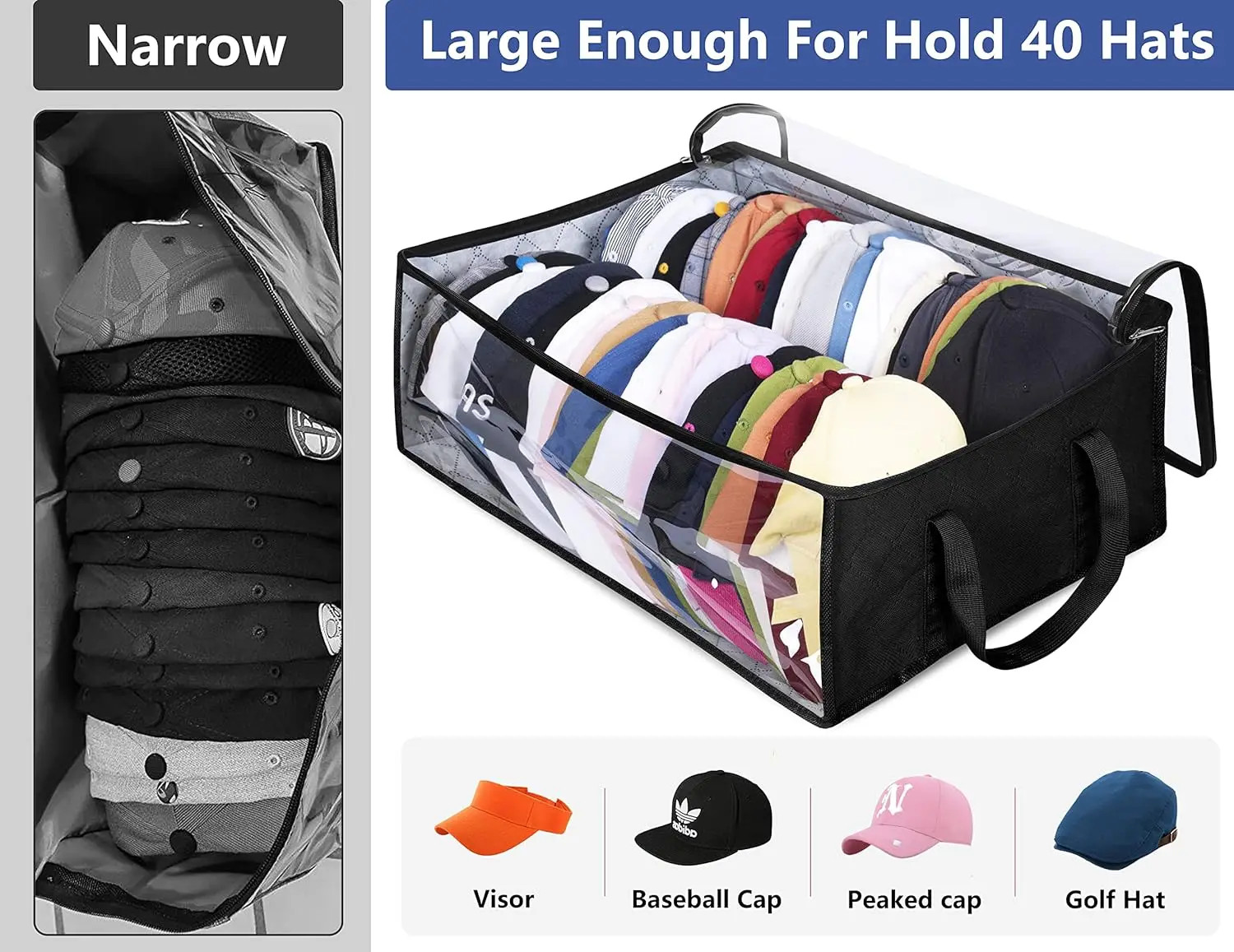 Large Capacity Black Non-Woven Hat Hanging Organizer gallery
