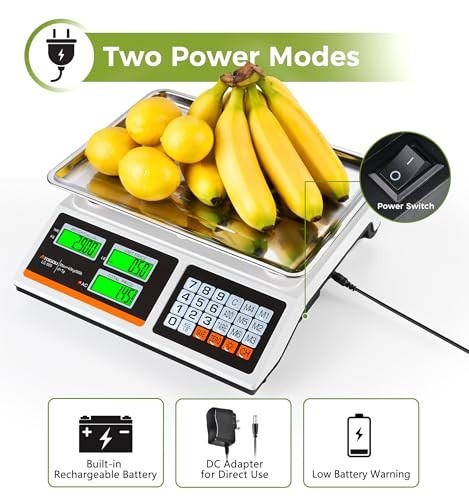 Price Computing Kitchen Scale Dual-Sided Display 88lb Rechargeable gallery