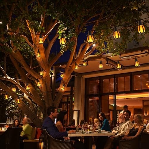 Solar String Lights for Outside, 21Ft Patio Lights with 10 Flickering Flame Ligh gallery