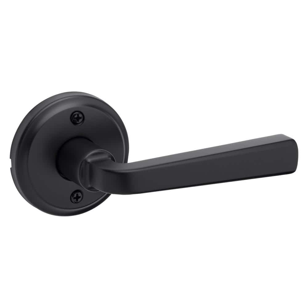 Kwikset Trafford Matte Black Reversible Round Straight Half Dummy Door Handle gallery