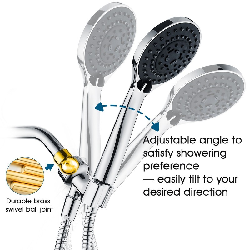 5 Spray Settings Handheld Shower Head Kit with 60" Long Stainless Steel Hose gallery
