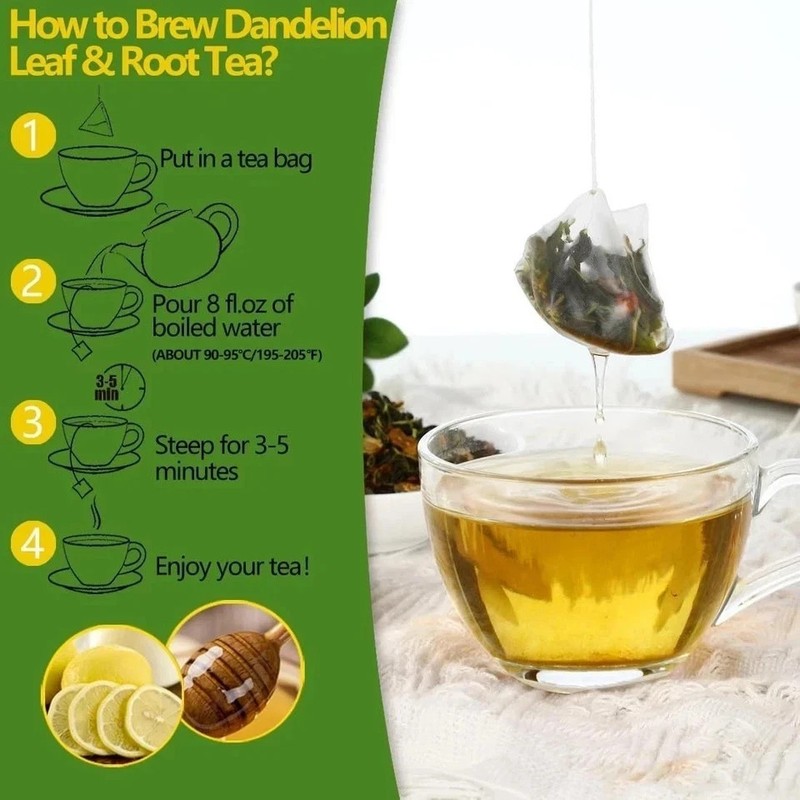 Dandelion Tea 100-Leaf & Root Herbal Tea Bags for Liver & Kidney Health Detox gallery