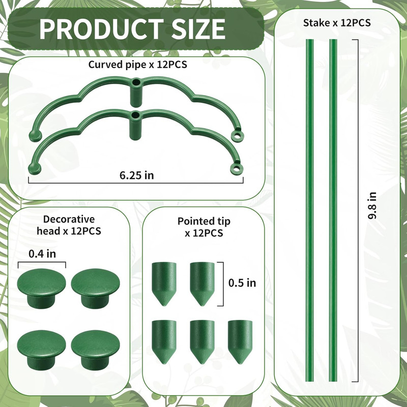 12 Pack Plant Support Stakes Sets - Versatile Plant Cages, Stackable Garden Flow gallery