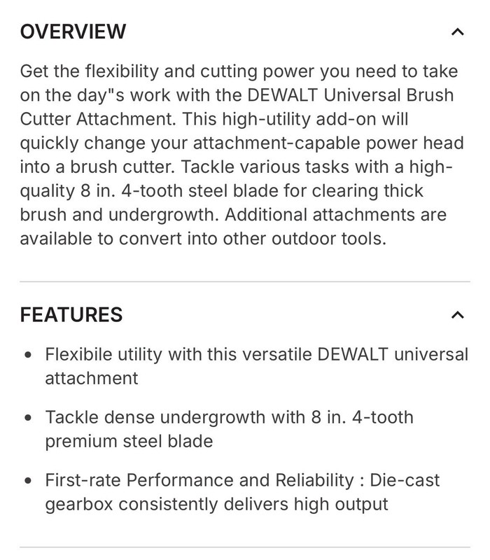 DEWALT Brush Cutter Attachment for String Trimmer gallery