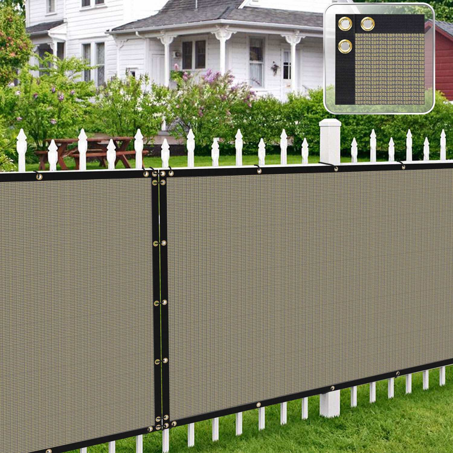 4ft Privacy Fence Screen Cover 150GSM for Garden Yard Sand Custom Size gallery