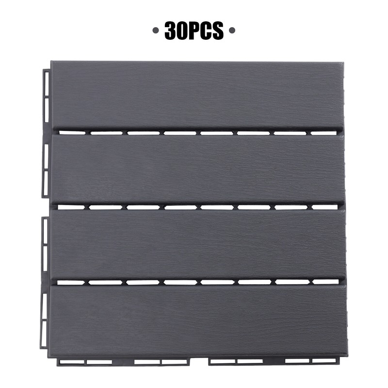 30*Interlocking Deck Tiles, Strong Pressure Resistance 30*30cm/12*12in gallery