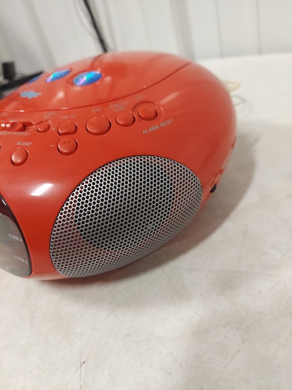 Sony Dream Machine ICF-CD831 CD Player Alarm Clock Radio Red ~Tested Works #3452 gallery