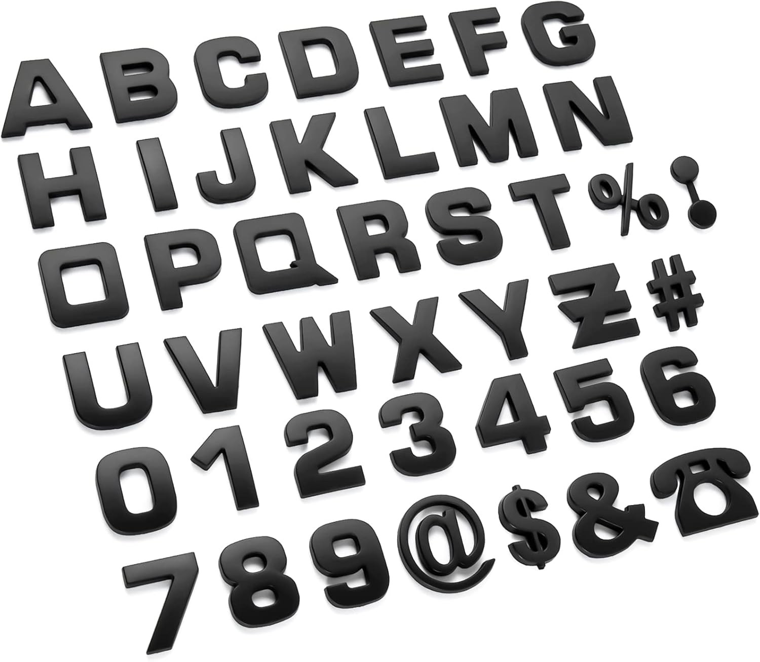 43PCS 3D Chrome Car Emblem Letters Number Symbol Badge Sticker DIY Black gallery
