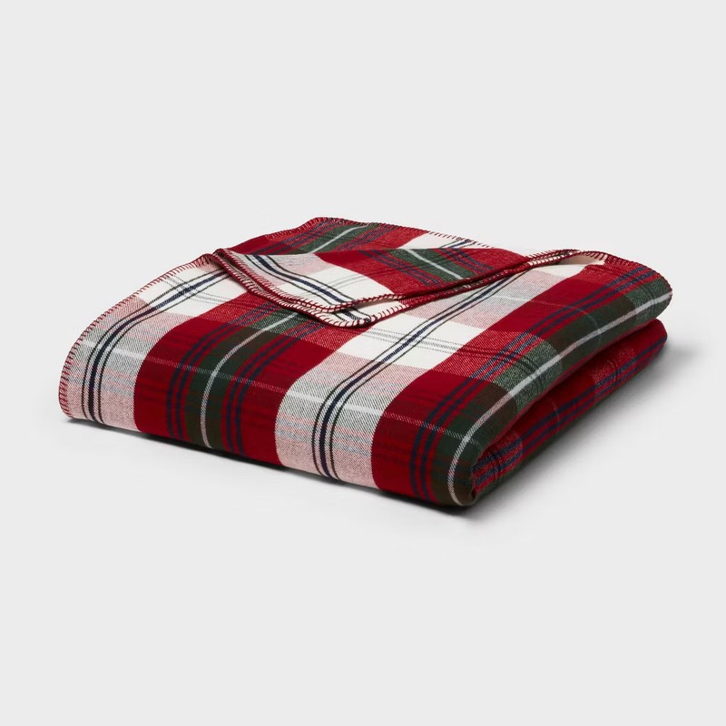 Brushed Cotton Blanket Plaid - Threshold gallery