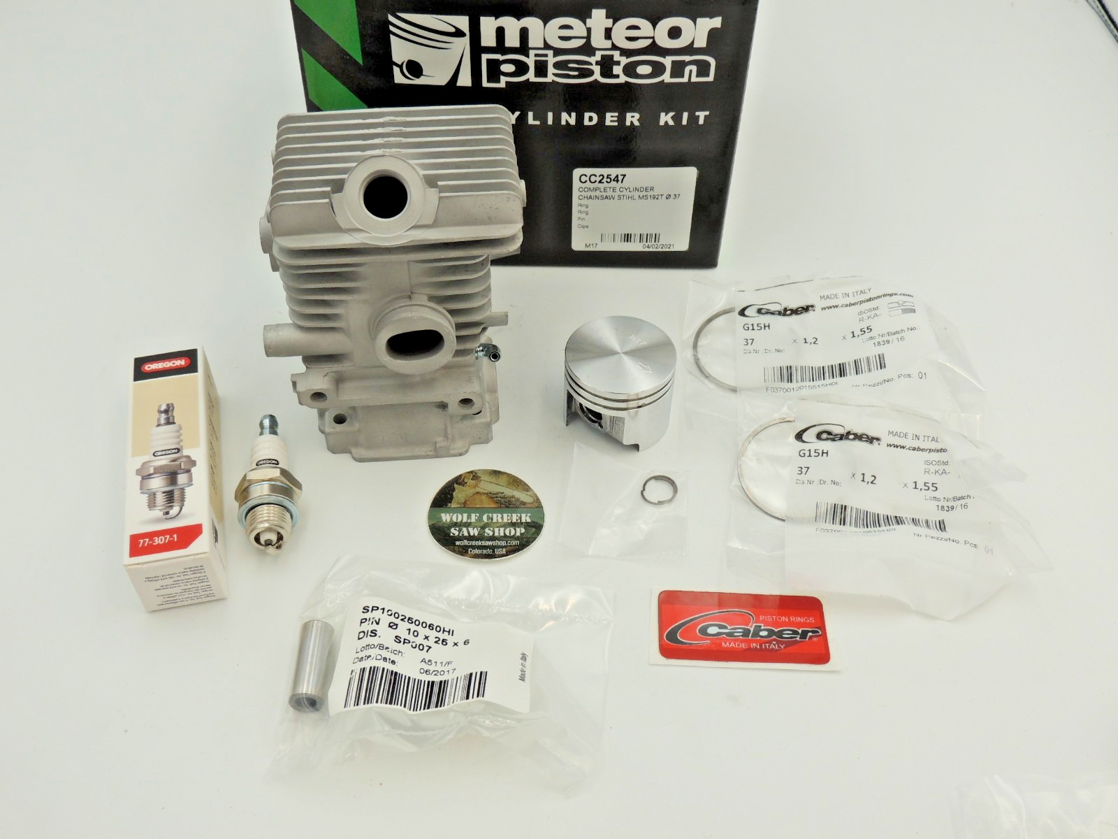 Meteor cylinder piston kit for Stihl MS192T 37mm Caber rings Italy gallery