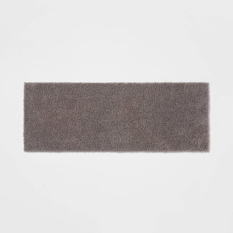 22"x60" Antimicrobial Bath Rug Dark Gray- Threshold™: Machine Washable gallery