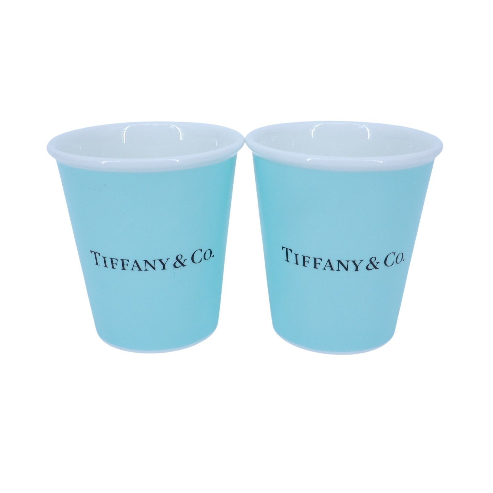 TIFFANY & CO Coffee Cups Blue Bone China Set of 2 gallery