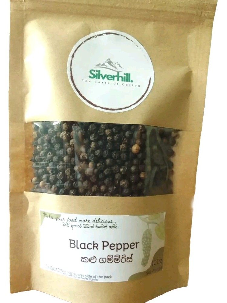 Silverhill Black Pepper- Ceylon Spices Dried 100% Natural Premium Quality 100g