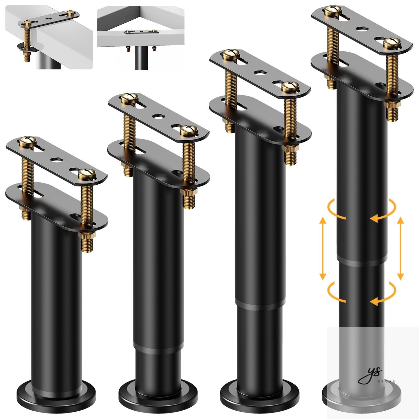 7.08-13 Inch Bed Frame Legs, 4Pcs Adjustable Bed Support Legs, Metal Bed Frame gallery