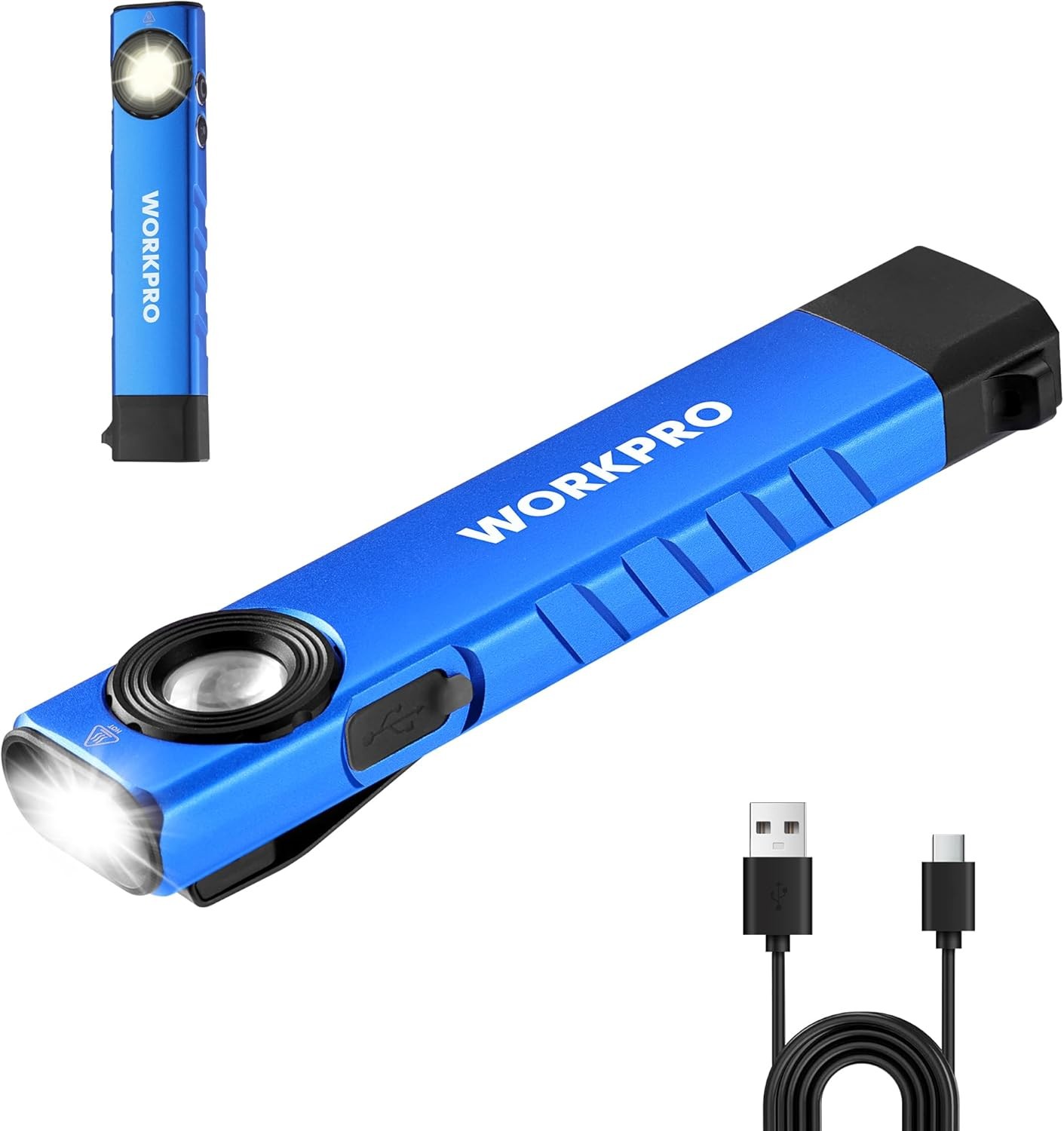 WORKPRO 600 Lumens Rechargeable LED Work Light Flat Pocket Flashlight w/UV Light gallery