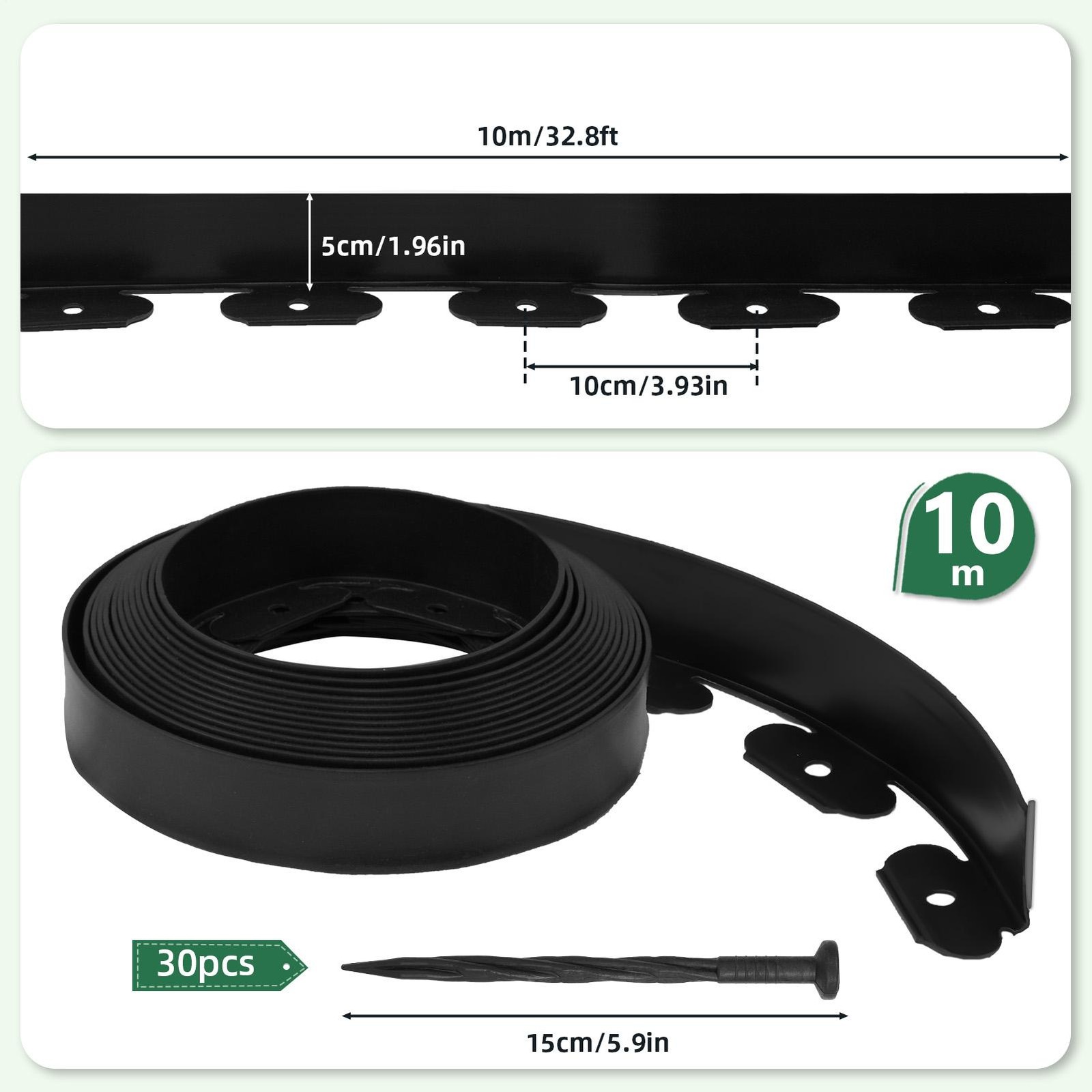 Flexible Garden Landscape Edging No Dig Lawn Edging Border With Anchoring Spikes gallery