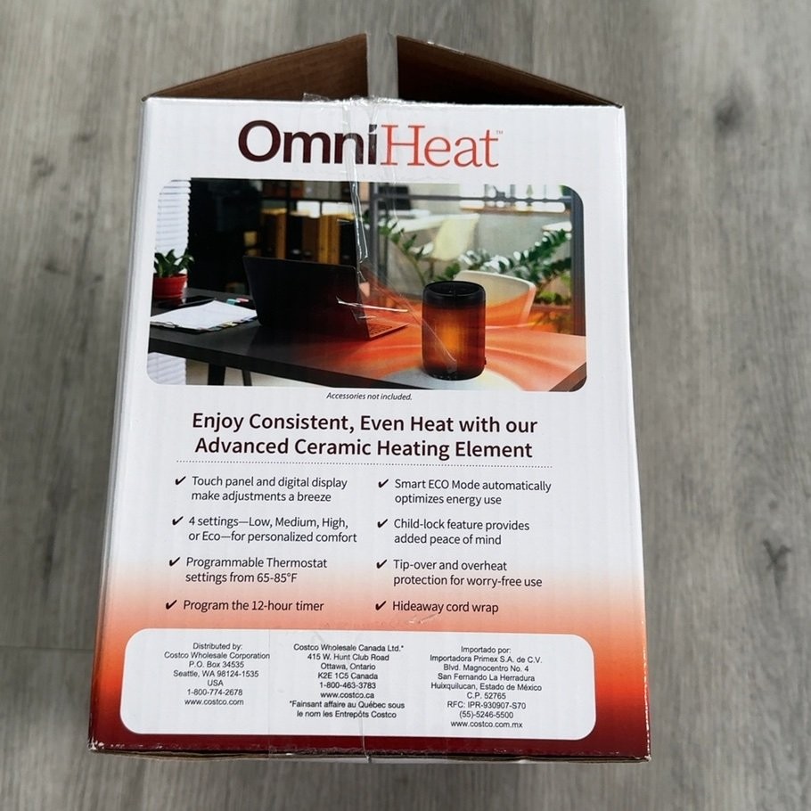OmniHeat 2-Pack Digital Ceramic Personal Heater 1500W Eco Mode Thermostat Timer gallery