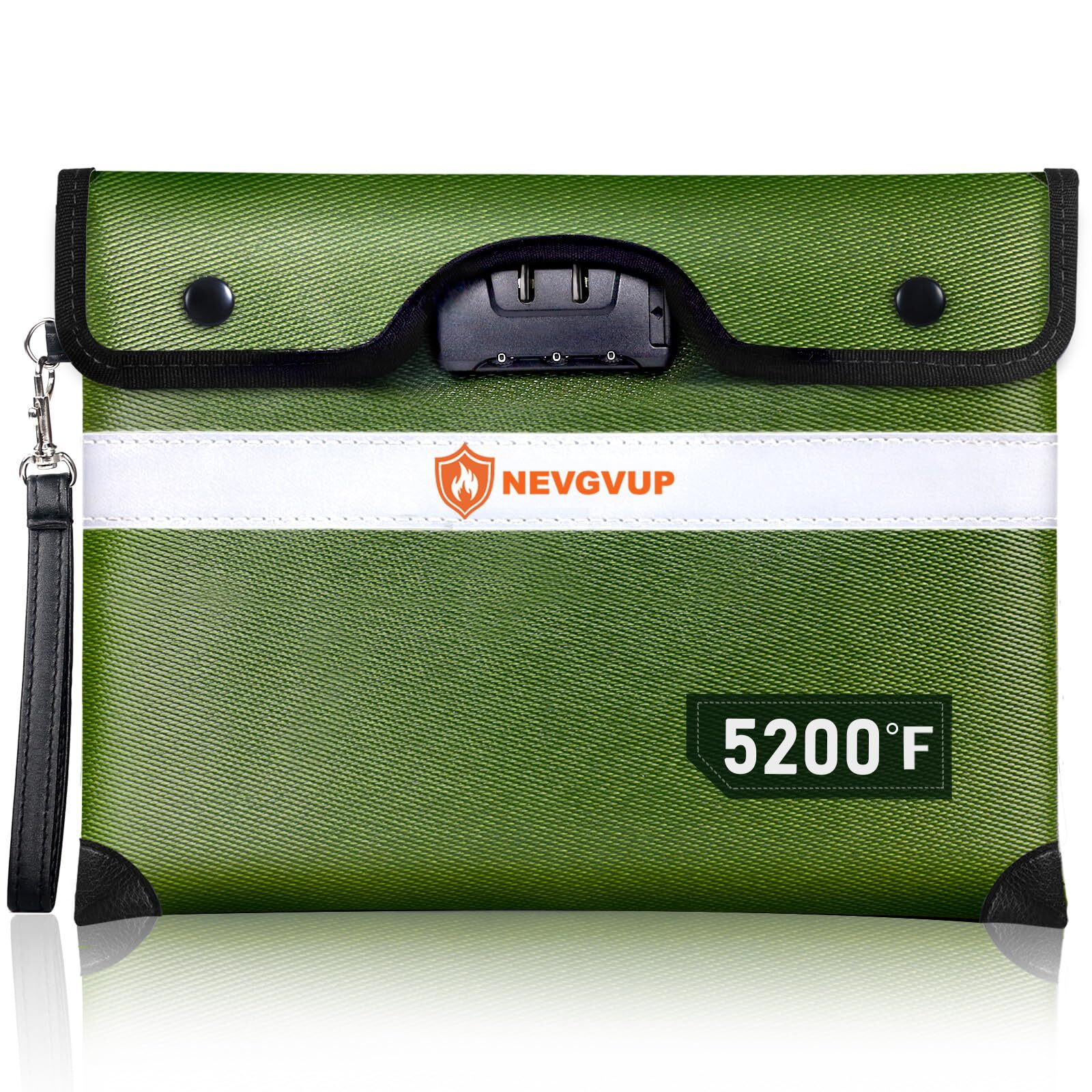 5200°F Fireproof Money Bag with Lock Upgraded Fireproof Bag w. Zipper/Reflect... gallery