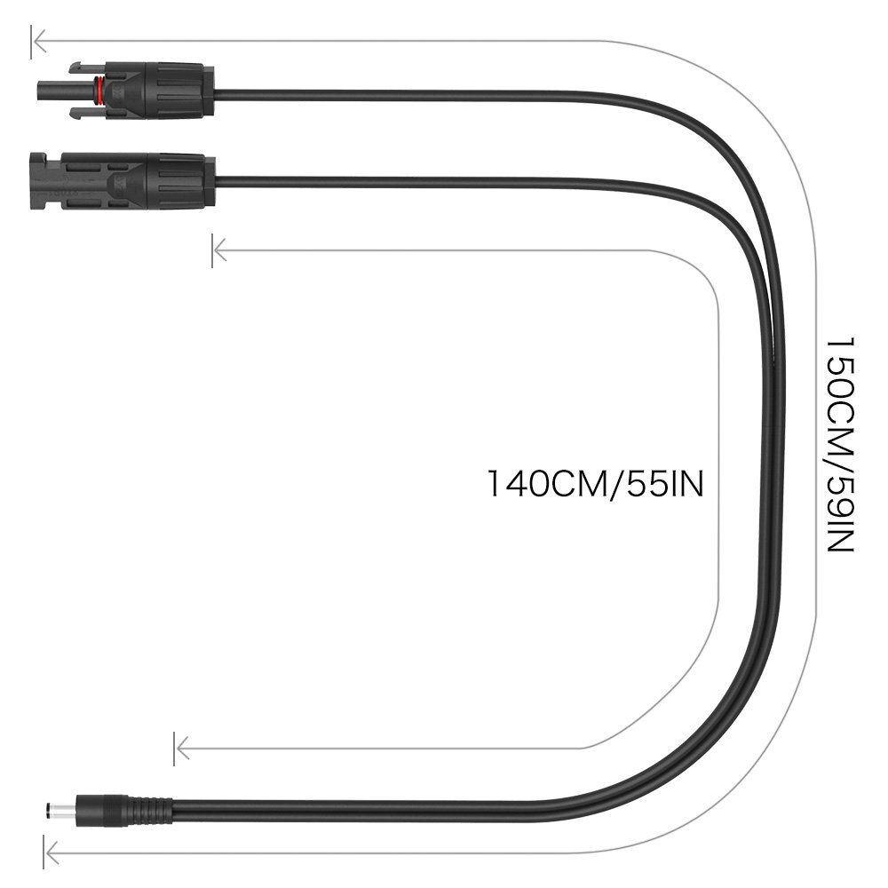 ALLPOWERS Solar Extension Cable with Female and Male Connector to DC 5.5mm gallery