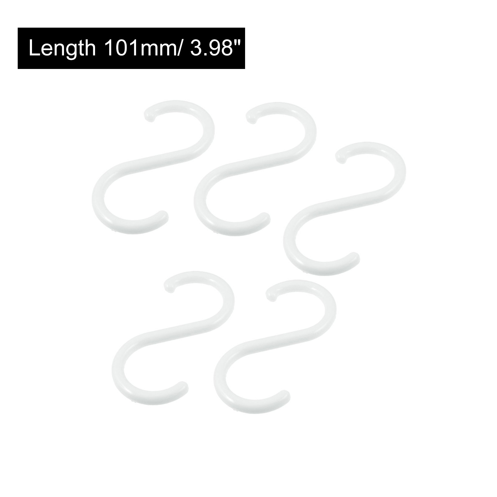 5Pcs White Plastic S Shape Hanger Hook for Home Clothing Baskets gallery