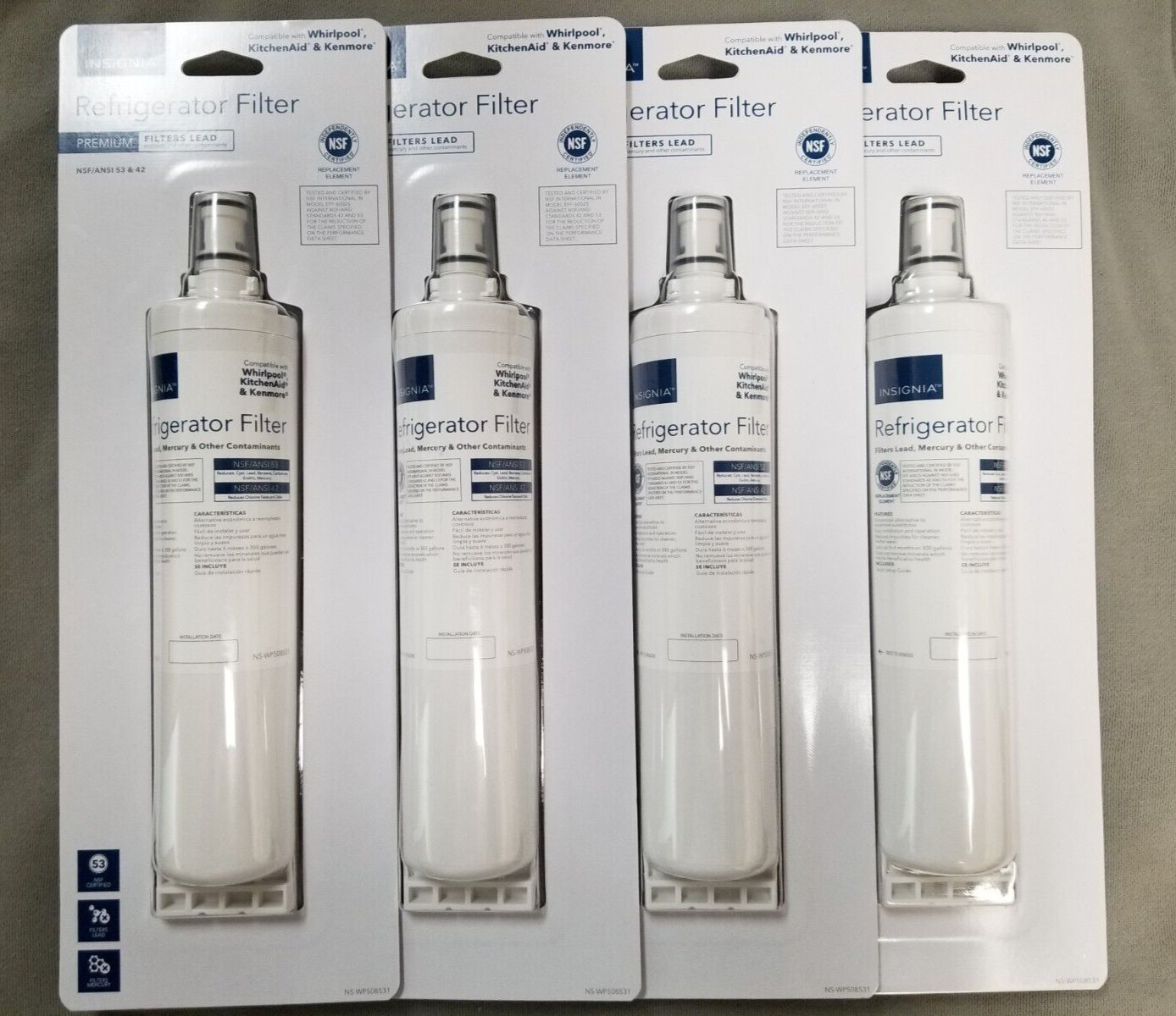 NS-WP508531 (NSF 42, 53) Original Insignia Refrigerator Water Filter (4pack set) gallery
