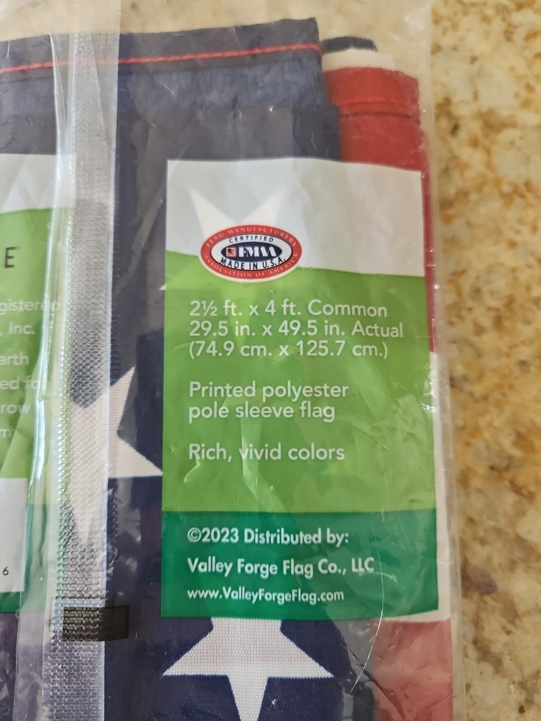 Valley Forge FLAG 2-1/2' x 4' Printed USA Banner -Eco-Glory/Polyester- #5187931 gallery